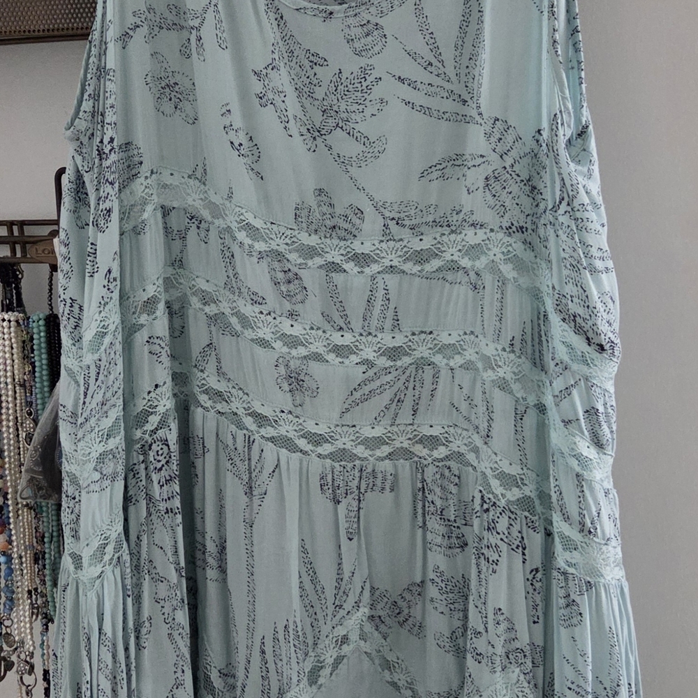 Free People Mint Green Floral Dress